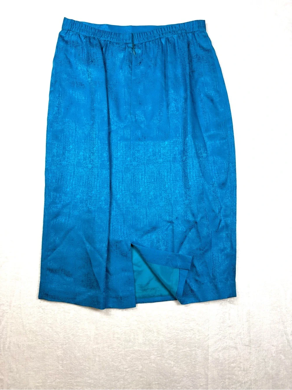 Adrianna Papell 100% Silk Bright Turquoise Floral Cropped Jacket & Skirt Set
